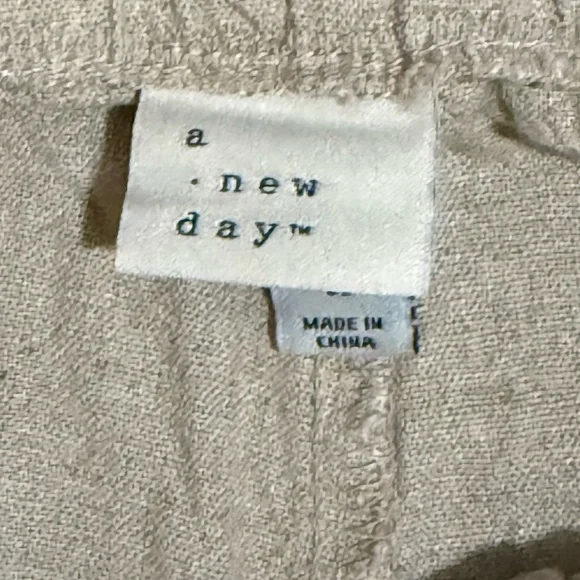 A New Day Women’s Linen Wide Leg Pull-On Pants Casual Summer Size M - Picture 3 of 4